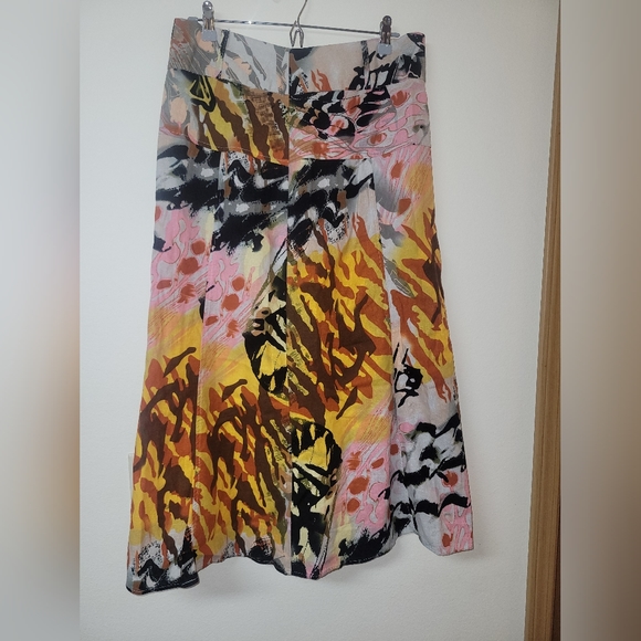 For Cynthia Linen Blend Pattern Skirt - Picture 2 of 12